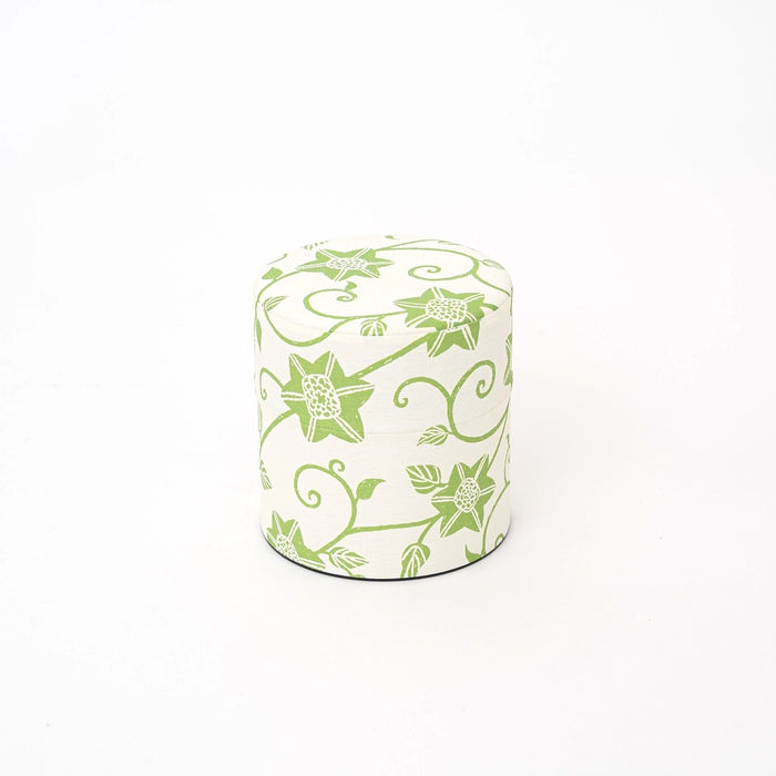 Washi Tea Canister | Clematis White/Green