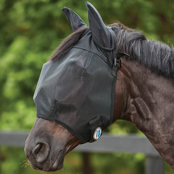 WeatherBeeta ComFITec Double Dart Deluxe Fly Mask with Ears - 0V6DH - Cob - Black - 1