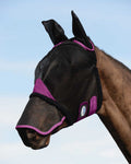 Weatherbeeta ComFITec Durable Mesh Horse Fly Mask with Ears & Nose - 0V5F7 - Cob - Black / Purple - 1
