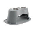 WeatherTech Double High Pet Feeding System, Stainless Steel - WTD1P - Dark Grey - 12" High, 64 oz - 3