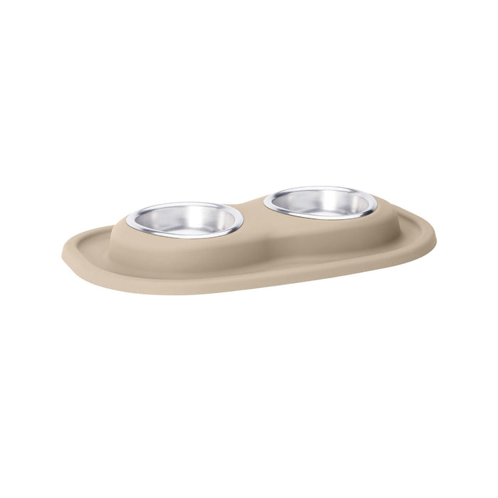 WeatherTech Double Low Pet Feeding System, Stainless Steel - WTD1Y - Tan - 8 oz - 1