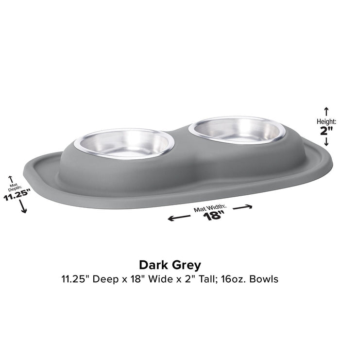 WeatherTech Double Low Pet Feeding System, Stainless Steel - WTD1Y - Tan - 8 oz - 5