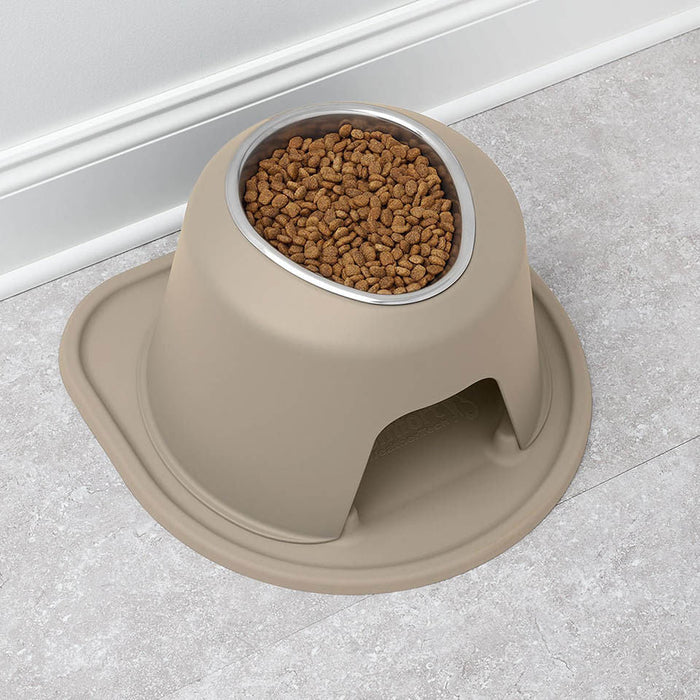 WeatherTech Single High Pet Feeding System, Stainless Steel - WTD4Q - Light Grey - 3" High, 8 oz - 1