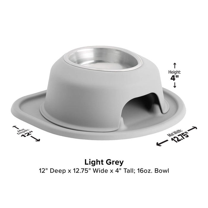 WeatherTech Single High Pet Feeding System, Stainless Steel - WTD4T - Light Grey - 4" High, 16 oz - 5