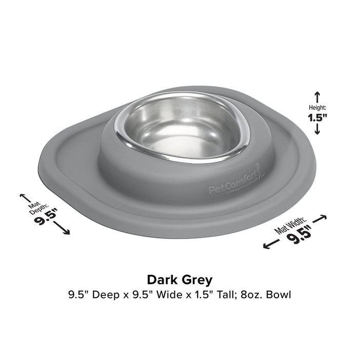 WeatherTech Single Low Pet Feeding System, Stainless Steel - WTD5C - Dark Grey - 8 oz - 2