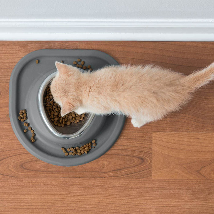 WeatherTech Single Low Pet Feeding System, Stainless Steel - WTD5C - Dark Grey - 8 oz - 6