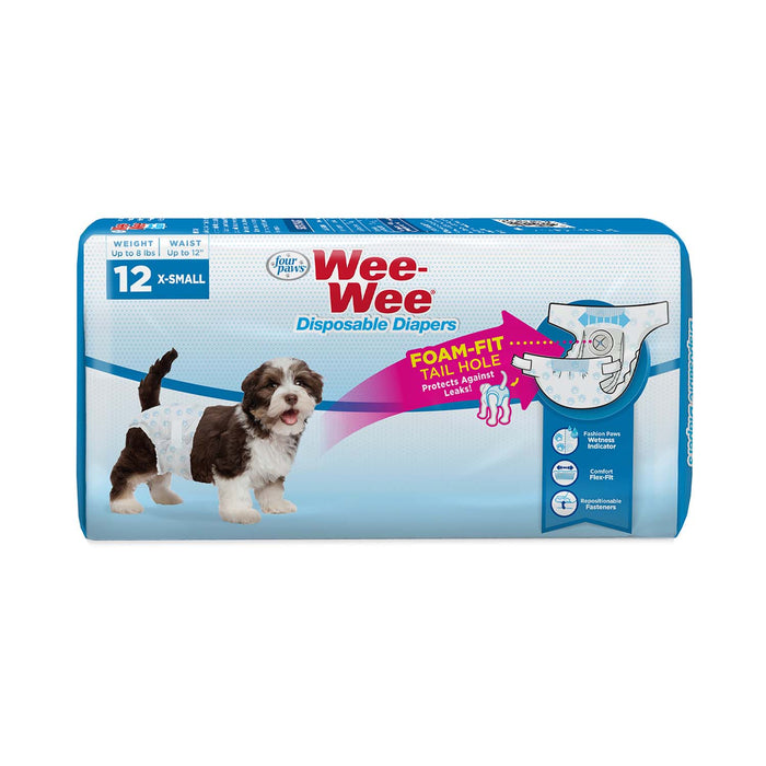 Wee - Wee Disposable Dog Diapers - 39YF - XSmall, 12ct - 1