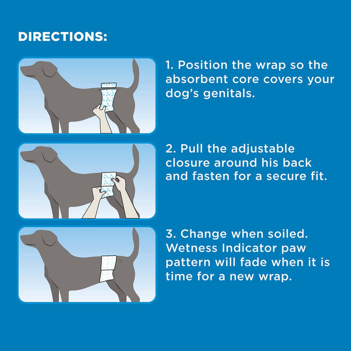 Wee - Wee Disposable Male Dog Wraps - 39YQ - XSmall / Small - 12 - 5