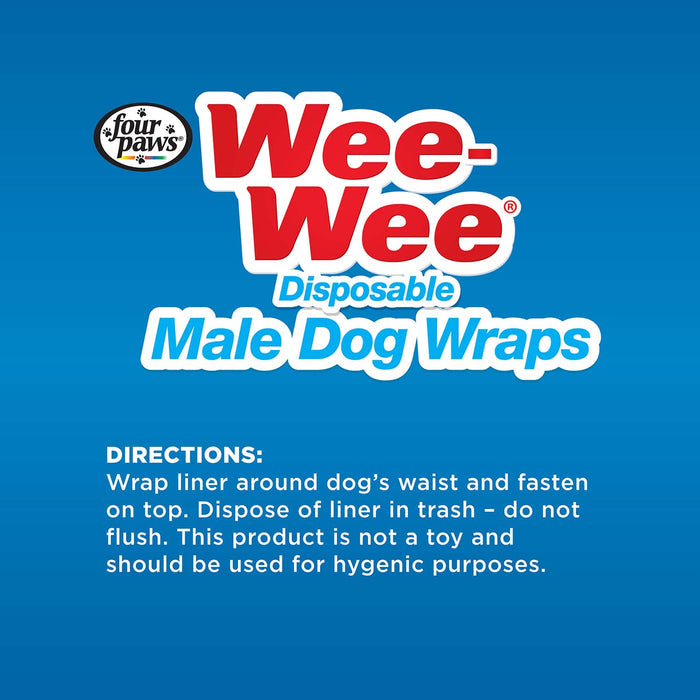 Wee - Wee Disposable Male Dog Wraps - 39YQ - XSmall / Small - 12 - 7
