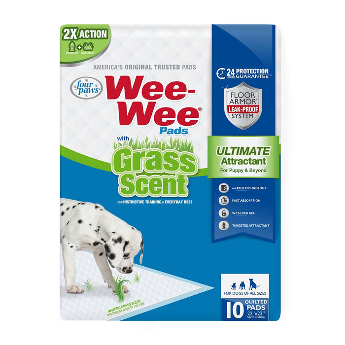 Wee - Wee Ultimate Attractant Dog Pee Pads with Grass Scent - 39ZM - 10ct - 1