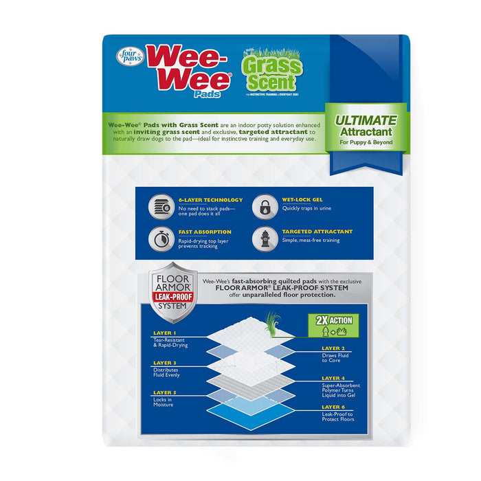 Wee - Wee Ultimate Attractant Dog Pee Pads with Grass Scent - 39ZM - 10ct - 3