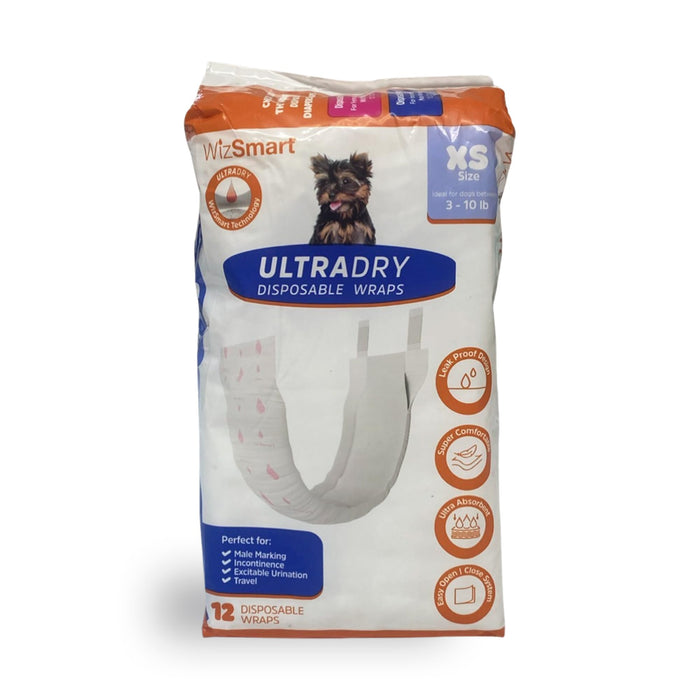 WizSmart UltraDry Male Wraps, 12 ct - 024PC-1054 - XSmall - 4