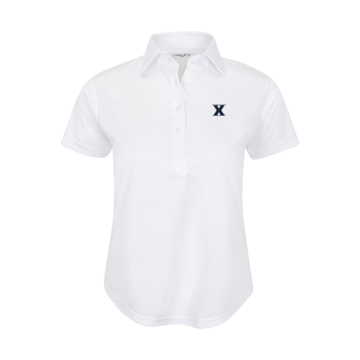 Xavier Women's Cap Sleeve Semi Spread Polo White