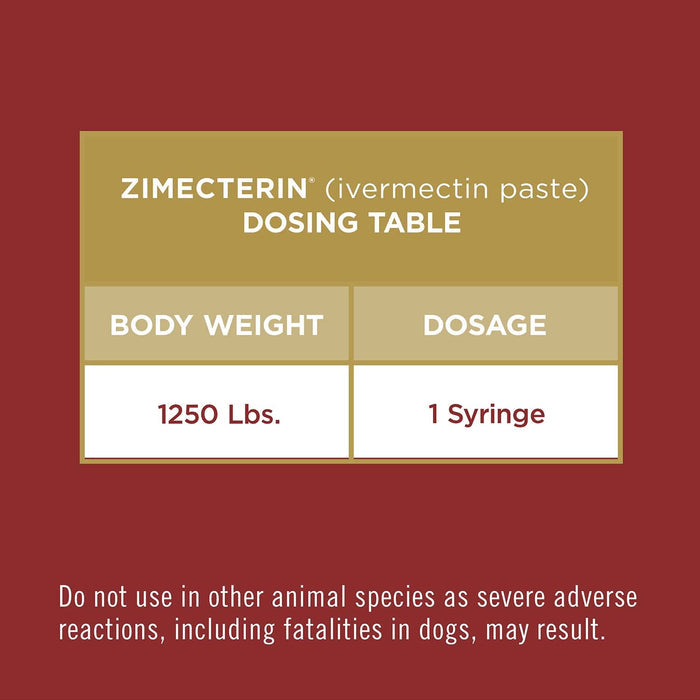 Zimecterin Horse Dewormer Paste, 1 - dose - M0Z1 - Single Pack - 7